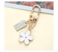 GreatRise Hermosa flor llavero margaritas colgante para niñas damas dulce flora llavero accesorios estéticos para bolsos bolso mochila coche llave decoración blanco 5 piezas