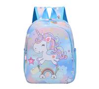 GreatRise Mochila escolar con unicornio, para niñas, mini mochila infantil, mochila escolar, mochila impermeable, mochila escolar, mochila ligera y ergonómica, para 3-7 años, color azul