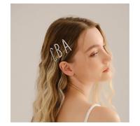 GreatRise Pasador de pelo con letras de estrás pequeñas, planas, pinzas para el pelo, forma recta, purpurina, accesorios para el pelo, horquillas de cristal, para mujer, niña, novia, A, B C (3