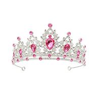 GreatRise Tiara de princesa con diamantes de imitación de cristal, corona de reina, corona de niña, novia, corona de cristal, corona de princesa, corona nupcial, joya para boda, graduación, fiesta