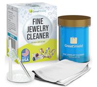 GreatShield Kit de solución limpiadora joyería Fina con Cepillo de Limpieza, paños de Microfibra para pulir y Cesta, Adecuado para Oro, Platino, Titanio, Diamantes, Cristales, Anillos y aretes