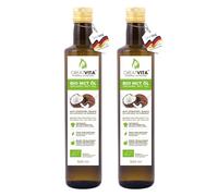 GreatVita Bio MCT Aceite a base de aceite de coco, 2 x 500 ml, 60% ácido caprílico (C8) y 40% ácido cáprico (C10), ácidos grasos 100% puro MCT Oil insípido, sin azúcar, sin OGM