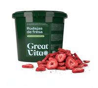 GreatVita Fresas liofilizadas 400 g - Rodajas crujientes de fresa sin azúcares añadidos - Fruta liofilizada - Fresas liofilizadas