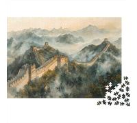 GreatWallMistMontañas Puzzle Imposible,desafío para Adultos Interesante Juego Educativo 1000 Piezas Obra De Arte De Juego De para Adultos Y Niños Mayores De 12 Años 70x50cm/1000pcs