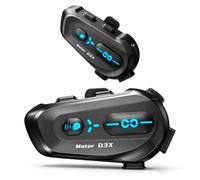 Greatzer 2 Unidades Auriculares Casco Moto Intercomunicador Casco Moto, Alcance 600m,Intercom & Compartir Música Motociclistas Ilimitados, Contestación Auto, Dual Phone Pairing, Asistente IA, IPX6