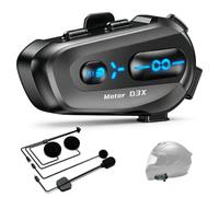 Greatzer Auriculares Casco Moto,Bluetooth Intercomunicador Casco Moto,Alcance 600m,Intercom Grupal & Compartir Música Usuarios Ilimitados,IPX6,Resistencia Agua,Contestación Auto,Dual Phone Pairing