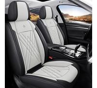 GREB Fundas Asientos Coche para Dodge Charger LD 2005 2006 2007 2008 2009 2010 2011, Cuero Impermeable Antideslizante Full Set Asiento Protección Fundas Auto, E Black-Beige