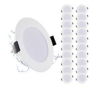 Grebeam Pack 20 Ojos de Buey LED Para Techo 5W 6000K 450lm Agujero Ø75-90mm | Grebeam Focos LED Negro 5W Equiv. 50W Halógenos IP44 Ultrafino 25mm de Fondo para Baño y Salón