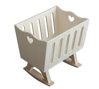 GRECA Cuna para muñecas. con Base balancín. En Madera de chopo y Pino. Medidas: (Ancho/Fondo/Alto): 32 * 25 * 32 cms.