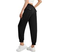 GRECERELLE Pantalones cargo casuales para caminar para mujer, pantalones de senderismo de verano para señoras Reino Unido con cintura elástica, tobillos con puños y 6 bolsillos, ideales para ropa