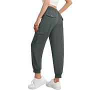 GRECERELLE Pantalones de cargo casuales para caminar para mujer, pantalones de senderismo de verano para damas en Reino Unido con cintura elástica, tobillos acampanados y 6 bolsillos, ideales para