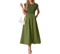 GRECERELLE Vestidos de verano para mujer Reino Unido Vestidos maxi con mangas de capucha para mujer Elegantes vestidos de línea A midi Vestidos largos casuales con bolsillos para mujer para días