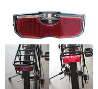 GreceYou Luz Trasera para Bicicleta, Reflector Trasero de Bicicleta para portaequipajes, luz Trasera Reflectante de aleación de Aluminio, Montaje de Tornillo de 80 mm, fácil liberación (batería no