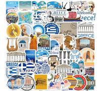 Grecia, 50 pegatinas de viaje Greecia, pegatinas de vinilo para viajes, paisajísticas, tema de país, pegatinas icónicas de vacaciones para diarios, álbumes de recortes, ordenadores, monopatines