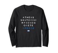 Grecia Atenas Santorini Mykonos Creta Retro Vintage Manga Larga