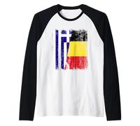 Grecia Bélgica Media Bandera Grecia Belga Jersey Camiseta Manga Raglan