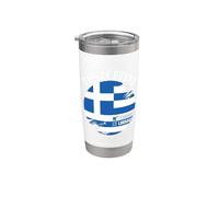 Grecia Bound Country Travel Bandera Griega Vacaciones Viajar Vaso térmico de acero inoxidable de doble pared