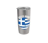 Grecia Bound Country Travel Bandera Griega Vacaciones Viajar Vaso térmico de acero inoxidable de doble pared
