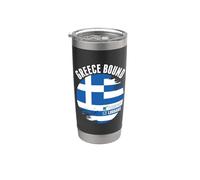 Grecia Bound Country Travel Bandera Griega Vacaciones Viajar Vaso térmico de acero inoxidable de doble pared