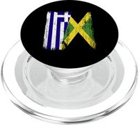 Grecia Jamaica Media Bandera Herencia Griega jamaicana PopSockets PopGrip para MagSafe