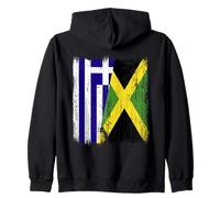 Grecia Jamaica Media Bandera Herencia Griega jamaicana Sudadera con Capucha