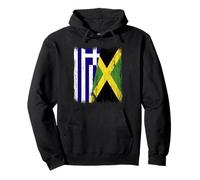 Grecia Jamaica Media Bandera Herencia Griega jamaicana Sudadera con Capucha