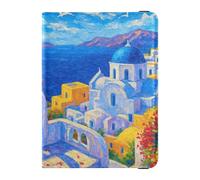 Grecia Santorini - Soporte de cuero para pasaporte para viajes, impermeable, para hombre, accesorios imprescindibles