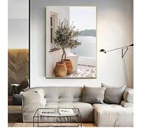 Grecia Verano Playa Santorini Pósters y láminas modernas de paisajes de viaje Impresión en lienzo Arte de pared Cuadro Decoración de habitación (70x100cm/Sin marco)