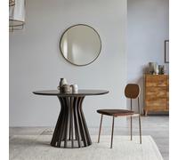 Greco - Mesa redonda de madera maciza de mango y metal para 5 personas H 76 x B 110 x T 110 cm