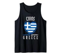 Greece Flag Heart Chios City Camiseta sin Mangas