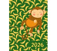 Greedy Monkey Compact A6 Week To View 2026 Diary: Animated Slimline Weekly Planner