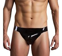 GREEFEI Calzoncillos Moda de Látex para Hombre,Tanga Interior de Hombre Goma Negra M