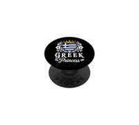 Greek Princess Greece Flag Proud Gr irl PopSockets PopGrip Adhesivo
