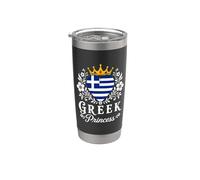 Greek Princess Greece Flag Proud Gr irl Vaso térmico de acero inoxidable de doble pared
