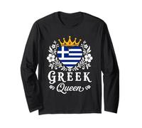 Greek Queen Greece Flag Proud Greek Woman Manga Larga