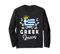 Greek Queen Greece Flag Proud Greek Woman Manga Larga