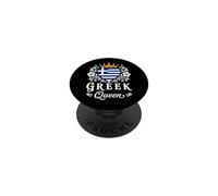 Greek Queen Greece Flag Proud Greek Woman PopSockets PopGrip Adhesivo