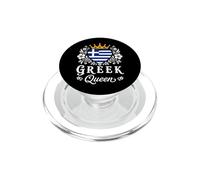 Greek Queen Greece Flag Proud Greek Woman PopSockets PopGrip para MagSafe