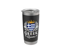 Greek Queen Greece Flag Proud Greek Woman Vaso térmico de acero inoxidable de doble pared