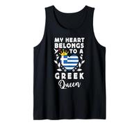 Greek Queen Greek Wife Girlfriend Greece Flag Camiseta sin Mangas