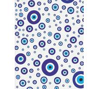 Greek Softcover Journal with Iconic Evil Eye Protection Symbol, 8.25 x 11 Notebook: Notebook to manage your Schedule, Agenda, Recipes, Meetings, Goal ... Ideas, Goals, Dreams, Wish Lists, Memories