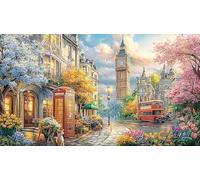 Greek-Temple-Garden-Scene Puzzle Adultos 1000 Piezas Papel Reciclado Juego Familiar Desafiante para Adultos y niños de 12 años 38x26/1000pcs