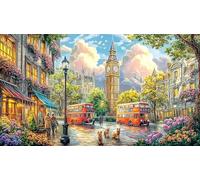 Greek-Temple-Sunset-Landscape 1000 Piezas Puzzle de Papel Reciclado Juego Educativo relajación para Adultos y niños de 12 años y más 38x52/1000pcs