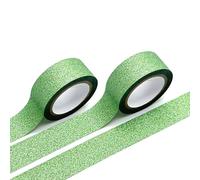 Greem Glitter Washi Tape in 2, cinta decorativa, autoadhesiva adhesiva con purpurina dorada, cinta decorativa brillante para manualidades, álbumes de recortes, envoltura, 15 mm x 5 m
