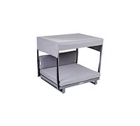 Greemotion Cama para Perros de Aluminio con Techo y Cojines de 100% Poliéster, Cesta Perros Mascotas Cubierta, Aprox. 63 x 65 x 65 cm, Gris