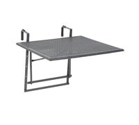 Greemotion Mesa de balcón plegable modelo «Toulouse», mesa para colgar en la barandilla del balcón, altura regulable, aprox. 70 x 47-79 x 88 cm, gris hierro