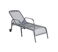 Greemotion Mesa de Jardín Toulouse, Mesa Exterior Redonda de Acero Plastificado, Mesa Comedor 4 plazas con Pata Niveladora, Aprox. Ø 100 x 74 cm, Gris Hierro