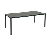 greemotion mesa Grenada comfort antracita, mesa de comedor con tablero de cristal con aspecto de cerámica, mesa de jardín con estructura ligera de acero inoxidable, dimensiones aprox. 180 x 75 x 90 cm