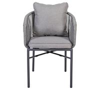 Greemotion Silla apilable Calgary, Silla de jardín de Aluminio con cojín de Asiento 100% poliéster, Plata/Gris