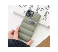(Green, 13por Black lens) Winter Down Jacket 3d The Puffer Soft Cloth Phone Case ,3d Cute Shockproof Cover Case For Iphone 12 Promax/ 13 Promax